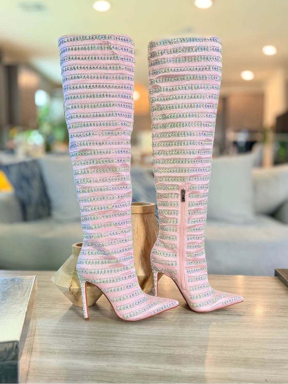 Azalea Wang Clearwater Rhinestone Boots